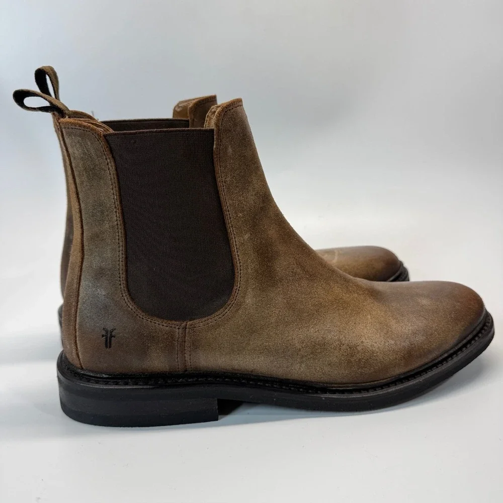 Frye‎ Seth Chelsea Boot Men 9 D Brown Chocolate Patina Classic